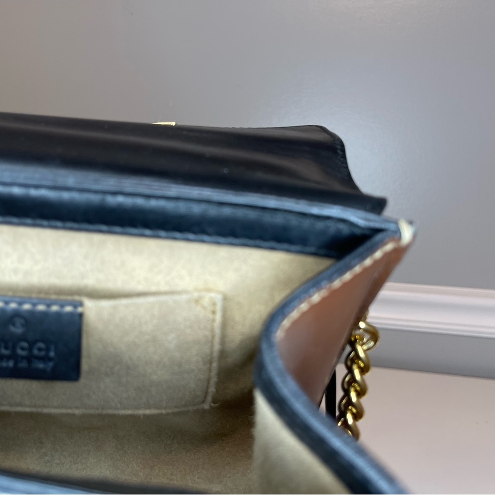 Gucci - GG PADLOCK Supreme SMALL SHOULDER Crossbody with COA Black Biege - Picture 9 of 16